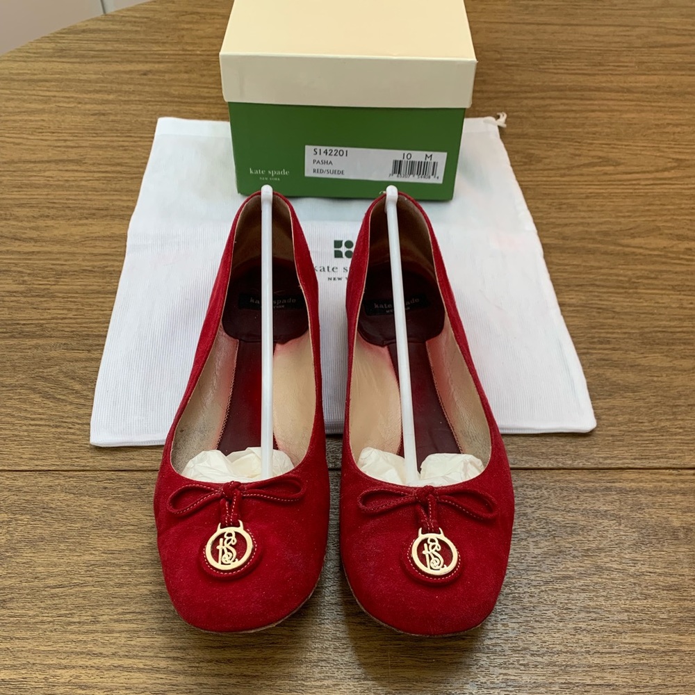 Red Kate Spade ballet flats
